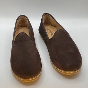 Charix Safari Nubuck Leather Slip-On Shoes Brown Mules Size 37/ US 6.5 Boho $195